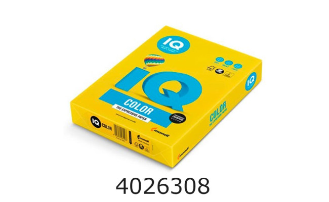 Папір кольор. А4 160г/м2 250 арк. інтенс.IQ IG50 гірчичний IG50