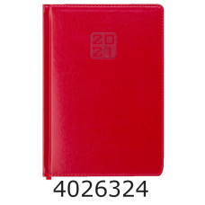 Щоденник А5 дат. 2026р. Buromax BRAVO червоний штуч. шкіра поролон (20) BM.2112-05