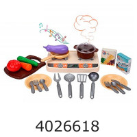 Кухня з набором посуду 22 предметів + газ.плита муз. в коробціТехноК (5) 5620