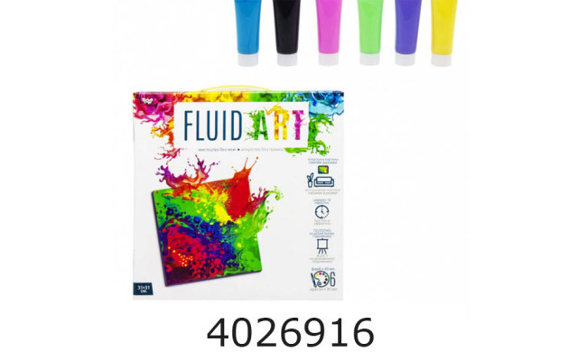 Набір для дит. творч. Розмальовка фарбами. Fluid Art Danko toys (5) FA-01-01/05 н/з