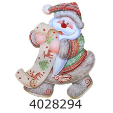 Наклейка новорічна паперова Дід Мороз в'язаний 85*67см (10/200) 109743