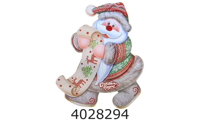 Наклейка новорічна паперова Дід Мороз в'язаний 85*67см (10/200) 109743