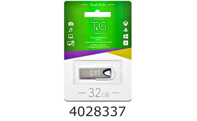 Flash USB 32Gb T&G 117 2.0 Metal Silver T&G