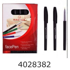 Ручка кульк. Radius Face pen чорна 07мм (50/500)