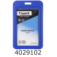 Бейдж вертикал. Axent синій 4530 (50х85мм) 4530-07-A