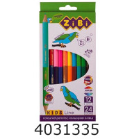 Олівці кольор. ZiBi KIDS LINE Double 12шт. 24кол. двостор. (24/240) ZB.2463
