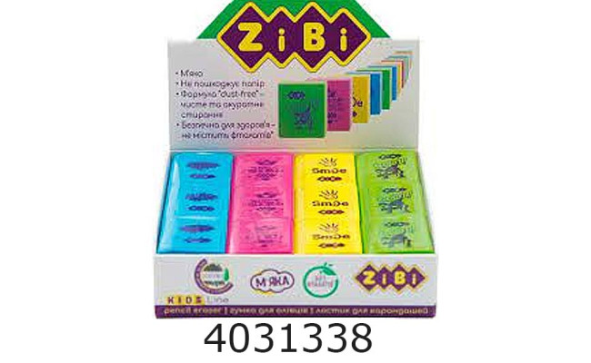 Гумка ZiBi книжка 30х25х8mm по 36 шт. в шоубоксі (36) ZB.5454