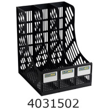 Лоток вертик. збірний 3 відд. пласт. Buromax чорний (25/50) BM.6100