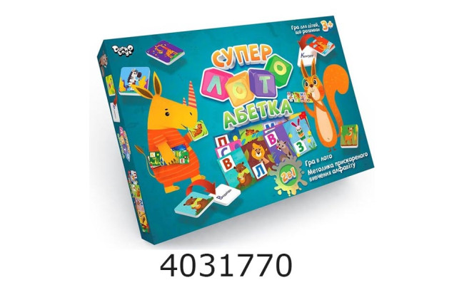 Гра наст. Суперлото Абетка укр. Danko toys (10) СЛА-01U