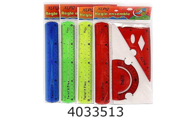 Набір лінійок силікон. 3 предм.угольнік+транспортир+лінійка 20см(DSCN1619)(24) 1619DSCN