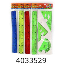 Набір лінійок силікон. кольр. 4 предм.2угольніка+трансп.+лінійка 30см(DSCN1621/1630)(24) 1621DSCN