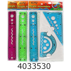 Набір лінійок силікон. кольр. 3 предм.угольнік+транспортир+лінійка 20см(DSCN1618)(24) 1618DSCN