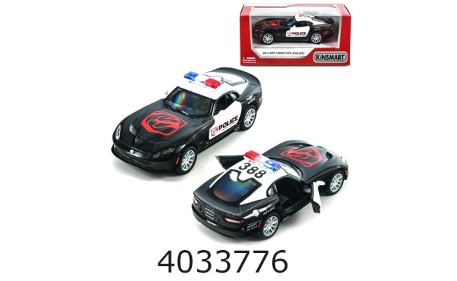 Машинка метал. Dodge Viper SRT GTS Police Kinsmart (96) 5363WP