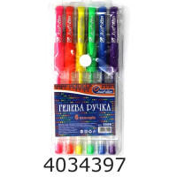 Ручка гелева в наборі 6шт. неон 