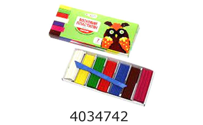 Пластилін Гамма восковий 7 кол. 84г в карт упак. (36) 331015/Cr