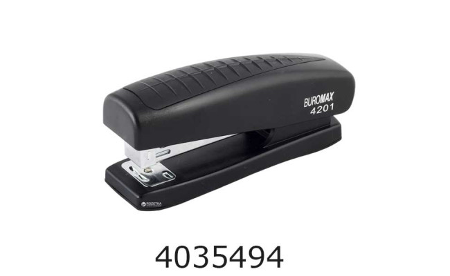 Степлер №24 Buromax метал. (скоби № 24 26)  до 20 арк чорний (12). BM.4201-01