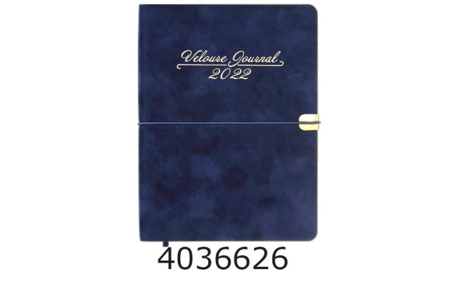 Щоденник А5 дат. 2026р. Buromax  VELOUR шт. шкіра синій (20) BM.2134-02