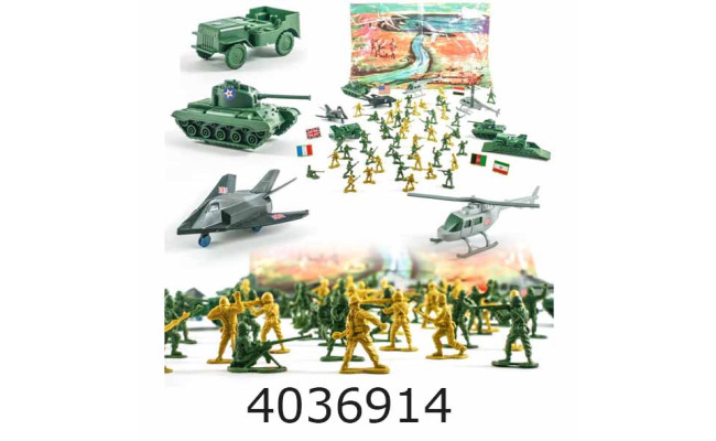 Солдати в наборі в кульку + військова техніка 25*35*5см (48/96) M 0274 U/R
