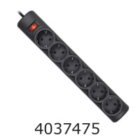 Подовжувач мереж. 3.0м 6 розеток з вимикачем Defender white/black /994900 DFS 153