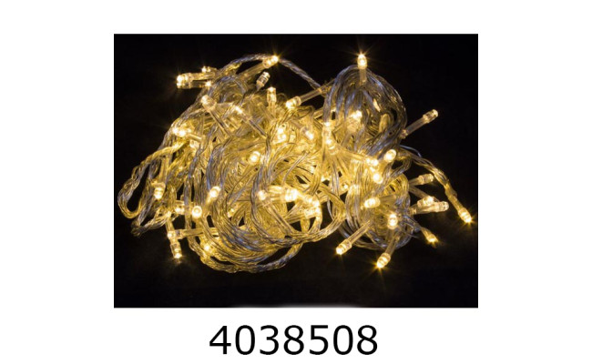 Гірлянда ел. 100 LED 8м проз. провід білий теплий (100) 1110-07