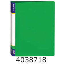 Папка А4 2 кільця пластик Economix 40мм зелена + карман (10/50) E30701-04