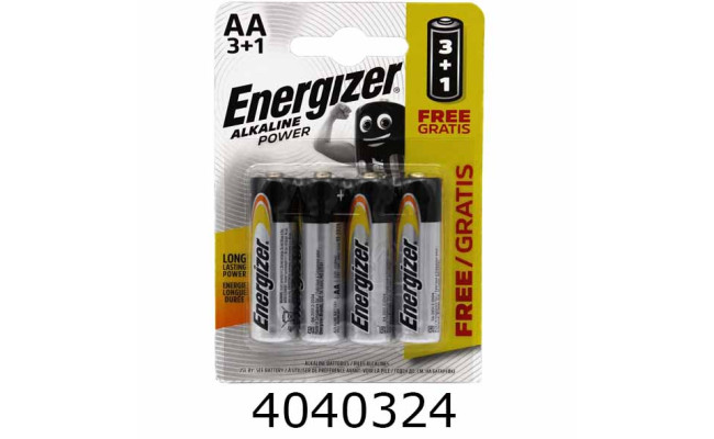 Батарейка Energizer Alkaline Power R6/3+1 блістер ціна за 4шт.(24) AA