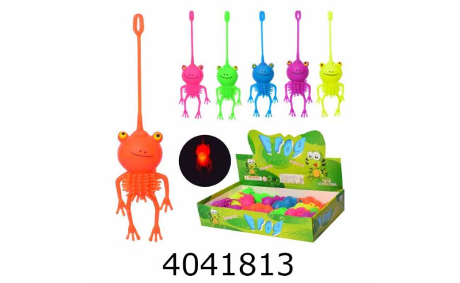 Антистрес Жабка в дисплей-боксі 6 кольорів світ. ціна за уп 24шт (6) MS 2409