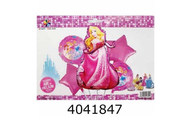 Повітряні кульки фольговані 5шт Принцеса Аврора (10/500) 836978