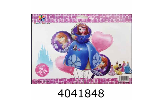 Повітряні кульки фольговані 5шт Принцеса Софія (10/500) 836977