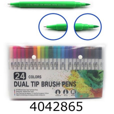 Лінери набір+пензлик двухстор. водн.основакисть 2ммлінер 0.4мм 24шт.24кол.DSCN9781-24 04371-24MK