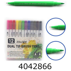 Лінери набір+пензлик двухстор. водн.основакисть 2ммлінер 0.4мм 12шт.12кол.DSCN9776-12 746413
