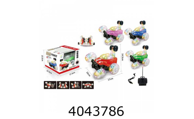 Машина перевертиш р/у акум в коробці 4 кольори світ.  28*16*16см (18/36) 9802M