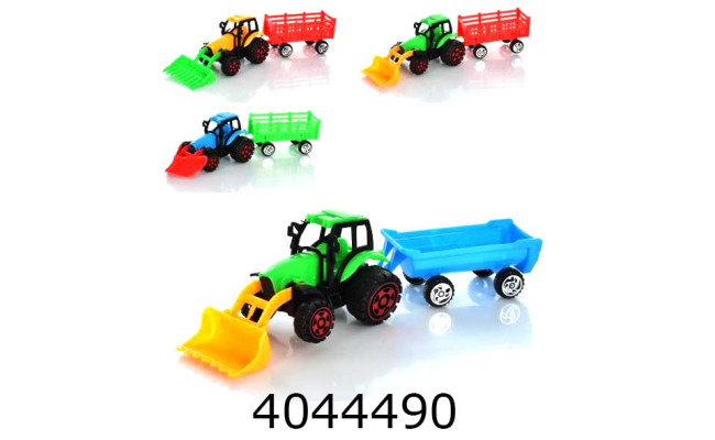 Трактор з причепом інерц. в кульку 4 вида 15*12*6см (108/216) 2073