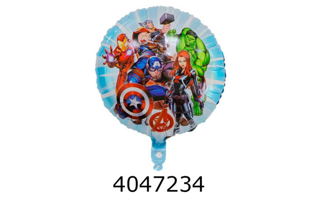 Повітряні кульки фольговані Месники-супергерої блакитна 45см Pelican (5/50/500) 835115