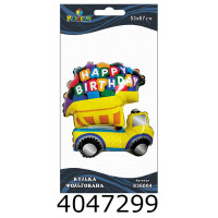 Повітряна фігура фольга Вантажівка жовта Happy Birthday 77см  (__) 836004
