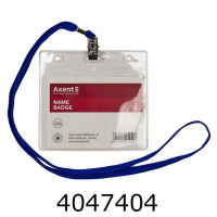 Бейдж горизонт. на мотузці Axent прозорий 4504 (100х80мм) (12/96) 4504-A