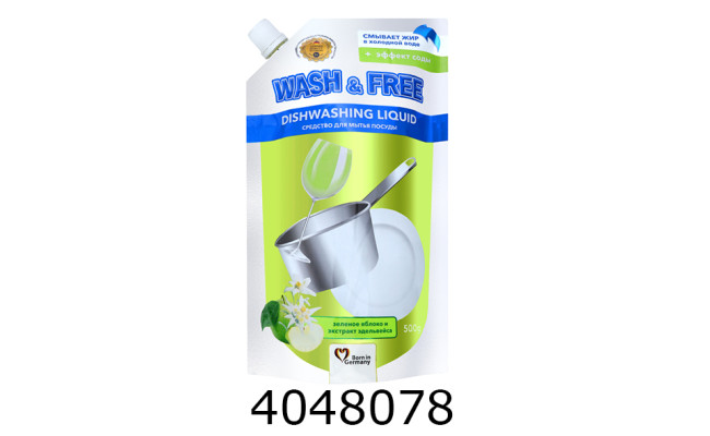 М/засіб д/посуду Wash&Free 500мл DOYPACK яблуко та едельвейс 724656