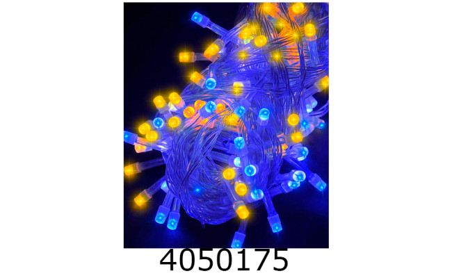 Гірлянда ел. 100 LED 8м проз. провід жовто-синій (100) 1110-26