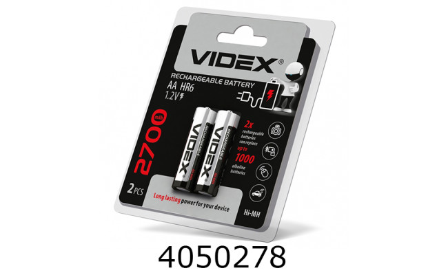 Аккум. Videx Ni-Mh(HR62700mAh)/2bl ціна за 2шт R06