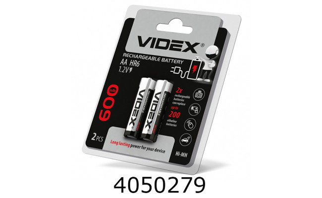 Аккум. Videx Ni-Mh(HR6600mAh)/2bl ціна за 2шт R06