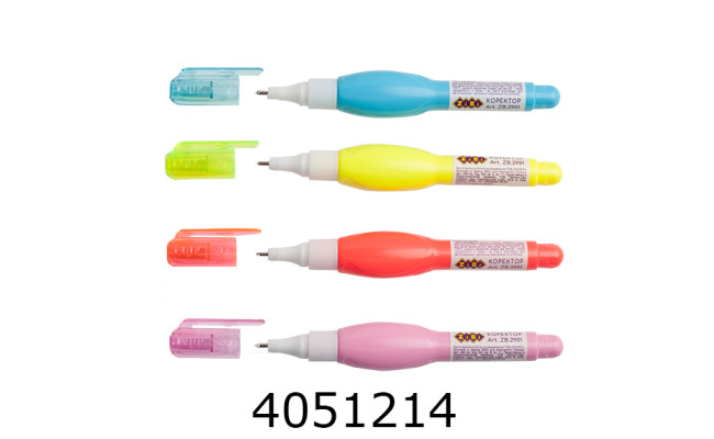 Коректор-ручка ZiBi 5мл мет.кінчик (12) ZB.2901