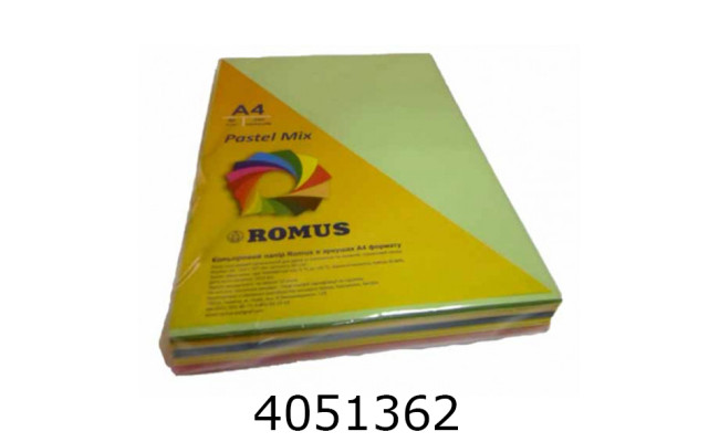 Папір кольор. А4 80г/м2  5*50 арк. Pastel (10) R50874