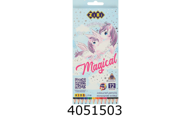 Олівці кольор. ZiBi МАГІЯ 12шт. KIDS Line (24) ZB.2448