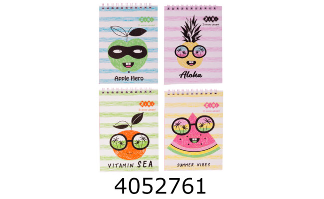 Блокнот на спір. зверху А6 40 арк. картон. обкл. KIDS Line 