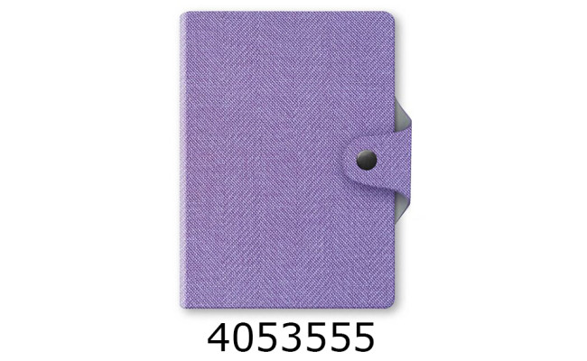 Щоденник А6 недат. Поліграфіст 144 арк. кліт. обкл. шт. шкіра на кнопці бузковий 237-FB-2760