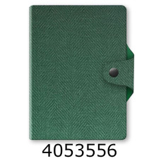 Щоденник А6 недат. Поліграфіст 144 арк. кліт. обкл. шт. шкіра на кнопці зелена 237-FB-2740