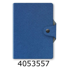 Щоденник А6 недат. Поліграфіст 144 арк. кліт. обкл. шт. шкіра на кнопці синя 237-FB-2750