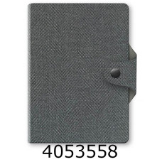 Щоденник А6 недат. Поліграфіст 144 арк. кліт. обкл. шт. шкіра на кнопці сірий 237-FB-2711