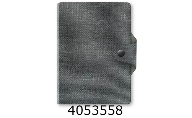 Щоденник А6 недат. Поліграфіст 144 арк. кліт. обкл. шт. шкіра на кнопці сірий 237-FB-2711