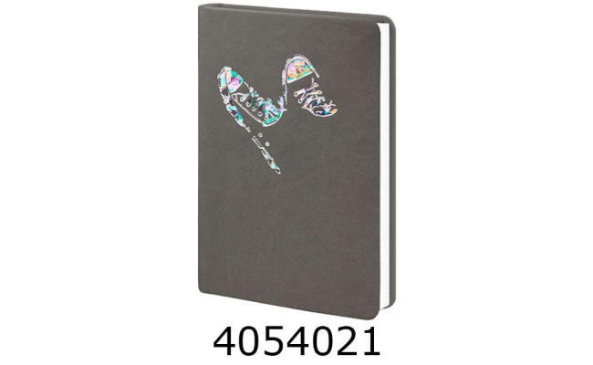 Щоденник А6 недат. Поліграфіст 144 арк. кліт.обкл. шт. шкіра сірий з тисненням 237-06А 237-P-2011 Кеди